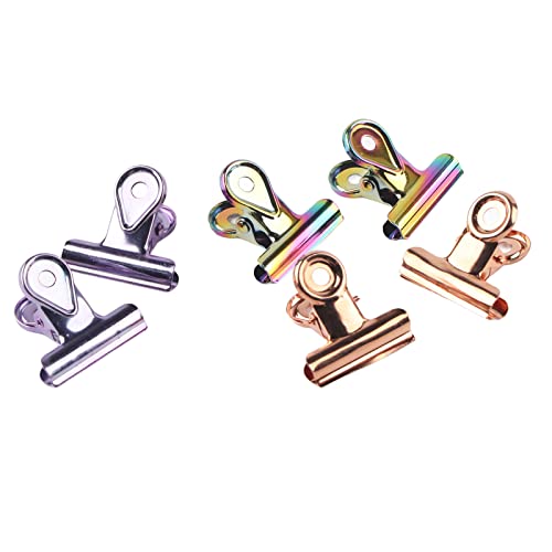 Respicefinem 6 Stück 30 mm Chip-Clip, starke Feder, stabil, langlebig, Galvanisierungsprozess, idealer Bürobedarf für Zuhause und Schulen, mit rundem Loch zum Aufhängen, satte von Respicefinem