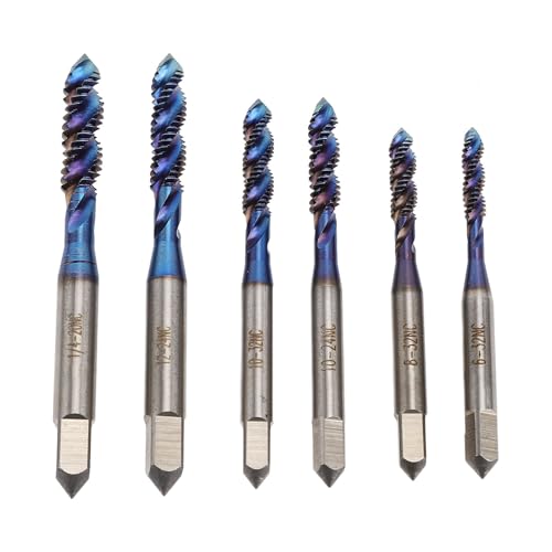 Respicefinem 6-teiliges Gewindebohrer-Set, US-Standard, Spiralnut, Schraubenloch-Maschinengewindebohrer, Nano-Blau-Beschichtung, für runden Vierkantschaft, Schnellarbeitsstahl, Respicefinem 6-teiliges Gewindebohrer-Set, US-Standard, Spiralnut, Schraubenloch-Maschinengewindebohrer, Nano-Blau-Beschichtung, für runden Vierkantschaft, Schnellarbeitsstahl, von Respicefinem