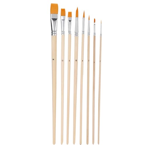 Respicefinem 8 Stück Flach Pinsel Set mit Nylon Haar und Holzgriff ideal für Aquarell Acryl Gouache Ölgemälde Respicefinem 8 Stück Flach Pinsel Set mit Nylon Haar und Holzgriff ideal für Aquarell Acryl Gouache Ölgemälde von Respicefinem