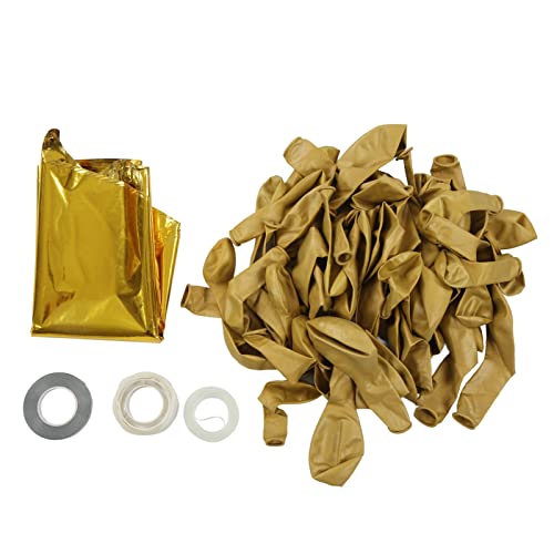 Respicefinem Ballongirlanden-Set aus wunderschönem Naturlatex und hochwertiger Aluminiumfolie, langlebig mit breiter Anwendung für Partys, Hochzeiten, Feiertage, Silber, ideal als (Gold) von Respicefinem