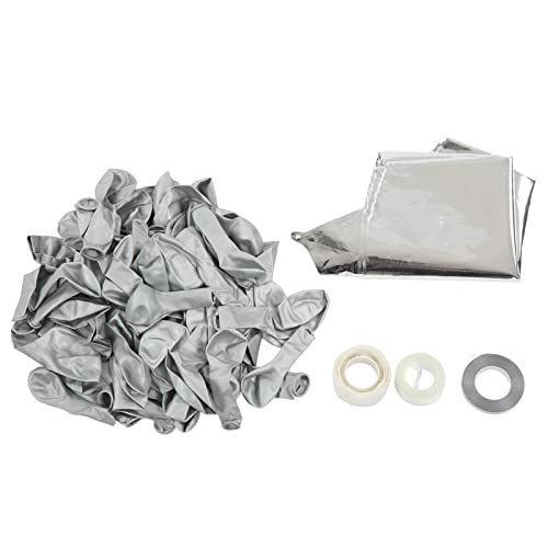 Respicefinem Ballongirlanden-Set aus wunderschönem Naturlatex und hochwertiger Aluminiumfolie, langlebig mit breiter Anwendung für Partys, Hochzeiten, Feiertage, Silber, ideal als (Silber) von Respicefinem