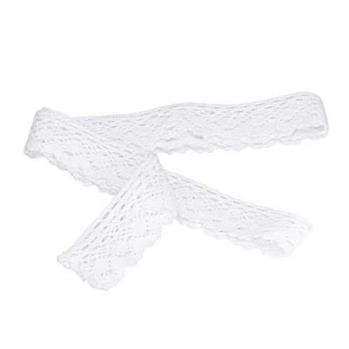 Respicefinem Baumwoll-Spitzenband, 20 Yards lang, 2,5 cm breit, exquisiter Besatz für Vorhänge, Kleidung, Tischdecken und Geschenkdekoration in der Farbe Beige (Weiß) von Respicefinem