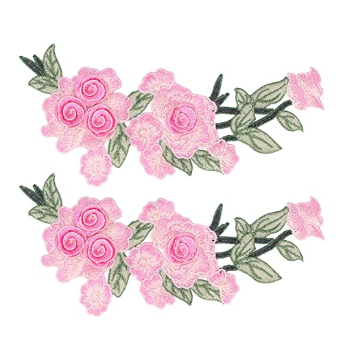 Respicefinem Bestickter Aufnäher, Blumen-Baumwolle, Umweltschutz, einzigartiges DIY-Kleidungszubehör für Westen und Hüte (Rosenrot) von Respicefinem