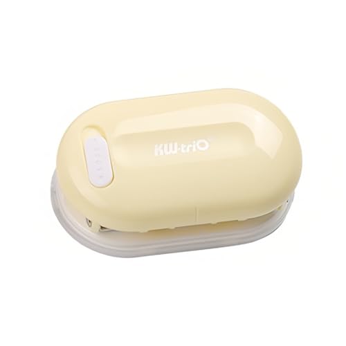 Respicefinem KW-triO 3 Hole Paper Punch Handheld Mini Loose Leaf Paper Puncher With 5.5mm Aperture And 5 Sheet Capacity Ideal For Notebook Scrapbook Diary Planner Calendars Agenda (Yellow) von Respicefinem