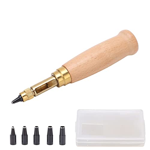 Respicefinem Leder-Lochstanzer-Set, Härten, Wärmebehandlung, Gürtellocher, kommt mit 6 austauschbaren Stanzern, ideal zum Selbermachen von Lederstanzen von Respicefinem