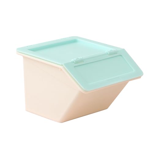 Respicefinem Mini-Aufbewahrungsbox für den Schreibtisch, stabiler Kunststoff, stapelbar, mit Klappdeckel, ideal zum Ordnen von Schreibwaren, Schmuck, Make-up-Zubehör und mehr, (Grün) von Respicefinem