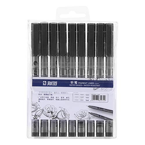 Respicefinem STA 9pcs Different Tip Sizes Water Based Brush Pen Set Ideal For Drawing Writing Sketching With High Quality Black Ink That Delivers Clear Lines And Dries Quickly Respicefinem STA 9pcs Different Tip Sizes Water Based Brush Pen Set Ideal For Drawing Writing Sketching With High Quality Black Ink That Delivers Clear Lines And Dries Quickly von Respicefinem