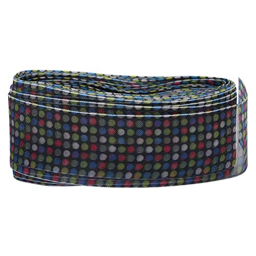 Respicefinem Seidenband mit aufgedruckten Punkten, 25 mm, 9,1 m, Wellenpunkte, ideal zum Selbernähen, für Haarschleifen, Accessoires und Geschenkverpackungen, Polyesterstoff mit (Print 2 ribbon) von Respicefinem
