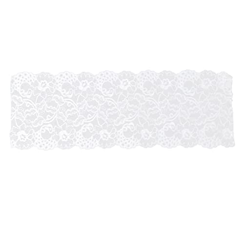 Respicefinem Spitzenband, 17 cm breit, 9,1 m, mit guter Elastizität für sichere Verwendung und einfache Bedienung, verleiht Kleidungsaccessoires Eleganz, Schwarz (Weiß) von Respicefinem