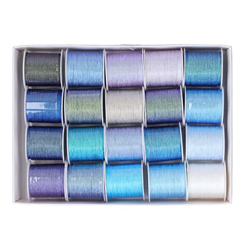 Respicefinem Stickgarn, 6 Stränge, bunt, blau-violett, aus Polyester zur Schmuckherstellung, handgewebtes Seil, spezielles Nähgarn, ideal zum Handstricken, Quilten, von Respicefinem