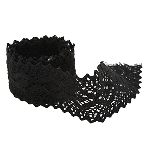 RespireFinem 10 Yards Schwarze Baumwollfäden Spitzenband Dekorative Accessoires für Kleidungsdekoration DIY Vorhang ideal für Hochzeiten Partys Geburtstage Jubiläen und tägliche von Respicefinem