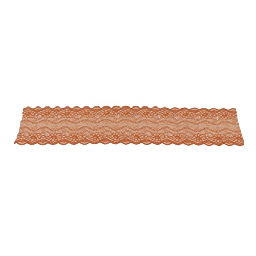 RespireFinem 10 Yards Spitze Stoff 18 5 cm breitschnitzel handgefertigtes DIY -Kleidungsnetz Nylon Stretch Spitzenbanddekoration Seaside Glas Blau ideal für mehrere Handwerks (Cremige Tomatenbraun) von Respicefinem