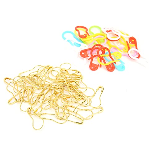 RespireFinem 100pcs Farbkalabashform -Sicherheitsstifte für Haushaltsferien des Nähens Kleidungsbefestigungen Finishing Quilts Schmuckzucht (50 Plastikkürbisse/50 Golden Iron Kürbisstifte) von Respicefinem