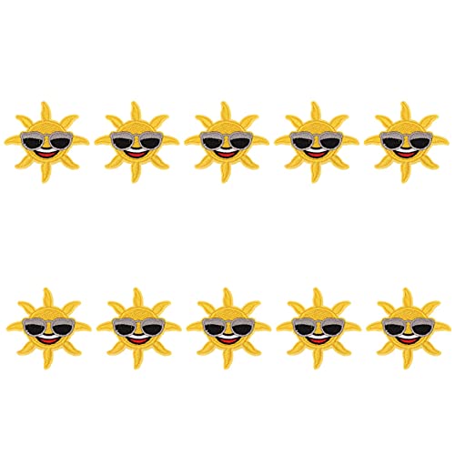 RespireFinem 10pcs Patches schöne Sonnenblumenmuster Stoff Aufkleber DIY Accessoires für Hüte Rucksäcke ideal für die Dekoration von Kleidungskunstprojekten und Reparatur von Respicefinem