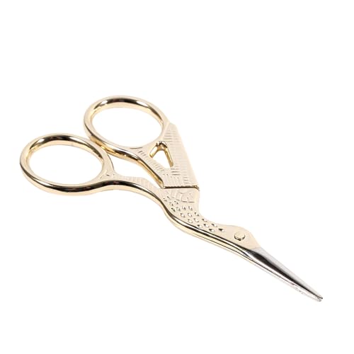 RespireFinem 1PC Edelstahl Stickmaschine Nähwerkzeuge Kran Formschere Kreuzstich Schere Gold fest und ideal zum Schneiderwasser des Stoffes Schneiden Witz (Gold) von Respicefinem