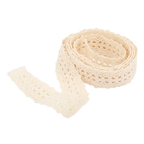 RespireFinem 20 Meter lang 2 3 cm Breite weiße Spitzenverkleidung mit exquisitem Muster hautfreundlich für Geschenkverpackung Hochzeitsfeier Dekoration Bogen machen Kränze und (Beige) von Respicefinem
