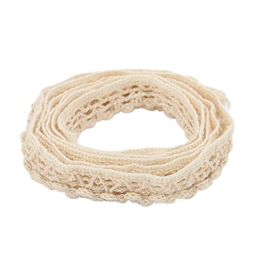 RespireFinem 20 Yards Spitzenband aus Baumwollfaden Beige dekorative Accessoires für DIY -Kleidung Geschenkdekoration Weiche Berührung Klares Muster Weitweite Verwendung von Respicefinem