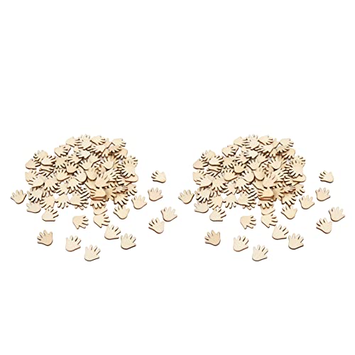 RespireFinem 200pcs DIY Palm -förmige Holzchips mit schöner Form und glatteren Oberflächen ideal für DIY -Handwerkdekoration und Herstellung von Holzknöpfen von Respicefinem