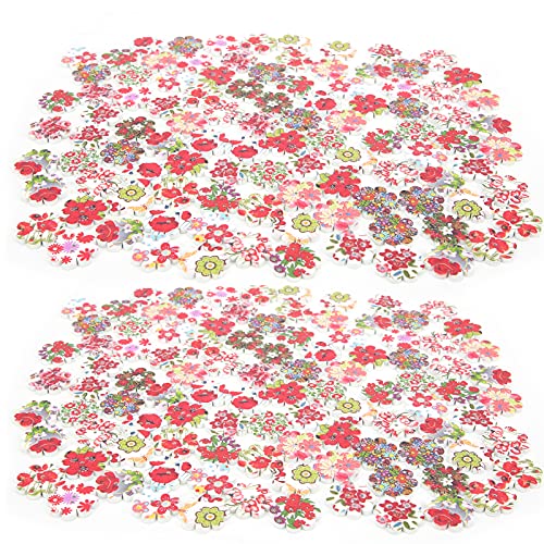 RespireFinem 200pcs bemalte Blumen hölzerne mischte DIY -Nähwerkskunst zwei Löcher Accessoires 20mm Schönes Erscheinungsbild natürliche Farbe und glänzende umweltfreundliche RespireFinem 200pcs bemalte Blumen hölzerne mischte DIY -Nähwerkskunst zwei Löcher Accessoires 20mm Schönes Erscheinungsbild natürliche Farbe und glänzende umweltfreundliche von Respicefinem