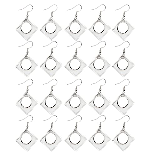 RespireFinem 20pcs Ohrring -Blanks Persönlichkeit Hohlloch Edelstahl DIY Ohrringe Tabletts für Schmuck Herstellung DIY -Handwerk ideal für Erwachsene für Kinder und handgefertigte von Respicefinem