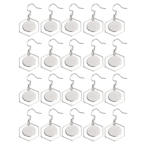 RespireFinem 20pcs Ohrring Leere Lünetten Drahthakenschalen mit Kreis ideal für Schmuckherstellung DIY -Handwerksmaterialien aus Edelstahl, die für die meisten Schmuck und von Respicefinem