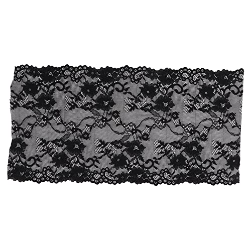 RespireFinem 24 cm breit 10 Meter Spitzenband mit guter Elastizität für den sicheren Gebrauch und einfacher Betrieb ideales Kleidungszubehör in Schwarz (Schwarz) von Respicefinem