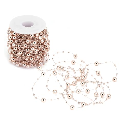 RespireFinem 30m Roségold Absahme Perlenstapfenperlen Kette für DIY -Handwerk ideal zum Verleihen einer dekorativen Note zu Hochzeiten Party, Weihnachten Valentine von Respicefinem