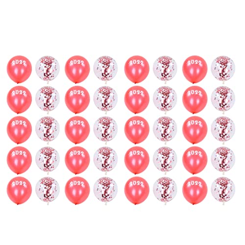 RespireFinem 40 PCs 12 Zoll Party Luftballons Latex Red und Red Confetti Ballons für die Abschlussfeier Bachelor Party Jubiläumsfeier Ideales von Respicefinem
