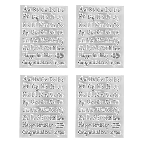 RespireFinem 4PCs klare TPR dekorative Briefmarken ideal für die Kartenherstellung DIY Scrapbooking mit klarem Abdruck für verschiedene Papierhandwerk und Albumdekoration von Respicefinem