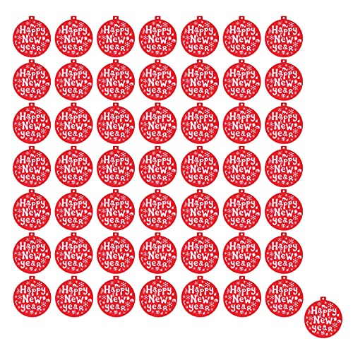 RespireFinem 50pcs Holzspäne rot runde dekorative Handwerksholzanhänger ideal für Weihnachten und Neujahr Dekorationen natürliche Boxholzmaterial Material Leicht und rustikal von Respicefinem