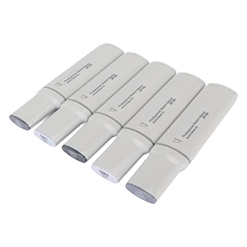 RespireFinem 5pcs Jumbo -Marker großer breiter Kopf sogar fließende Tinte Absorption ideal zum Malen in kaltgrau Farbe, geeignet für Erwachsene Kinderfachleute und Anfänger (Cold Gray Color) von Respicefinem