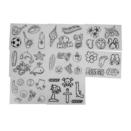 RespireFinem 8PCs Schrumpfung Dink Paper BOPS breite Anwendung Semitransparent Verschiedene Muster schrumpfen Dink -Blätter für Schlüsselbundetag DIY (Respineatll7unme8-11) von Respicefinem