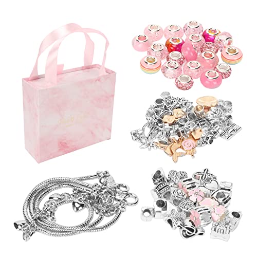 RespireFinem Exquisites grundlegendes Armband Anhänger große Perlen gefärbte Perlen DIY -Schmuck Herstellung Rosa ideal für Mädchen, um kreatives Armband zu genießen (Rosa) von Respicefinem