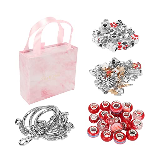 RespireFinem Exquisites grundlegendes Armband Anhänger große Perlen gefärbte Perlen DIY -Schmuck Herstellung Rosa ideal für Mädchen, um kreatives Armband zu genießen (Rot) von Respicefinem