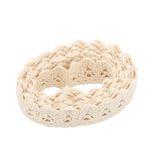 RespireFinem Lace Ribbon Baumwollfaden 20 Meter beige dekorative Accessoires ideal für DIY -Kleidung Geschenkdekoration Scrapbooking Sewing Hochzeit Party Dekoration von Respicefinem
