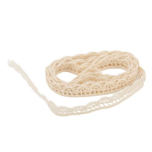 RespireFinem Lace Ribbon Baumwollfaden 20 Meter beige dekorative Accessoires ideal für DIY -Kleidung Geschenkdekoration Scrapbooking Sewing Hochzeitsfeier und Puppendekoration von Respicefinem
