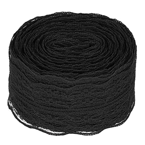 RespireFinem schwarzer Spitzenbänder Vintage Stil Hautfreundlicher wiederverwendbarer Quiltzubehör ideal für Hochzeitsdekoration und tägliche Verwendung von Kleidungsdekoration (Schwarz) von Respicefinem