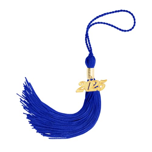 2025 Quaste Graduierung, Blau Graduation Quaste 2025, Schwarz Grad Cap Quasten, 2025 Quasten mit 2025 Jahr Gold Charms, Grad Cap Hut Zubehör für Graduate Dekorationen Zeremonie von Respleiej