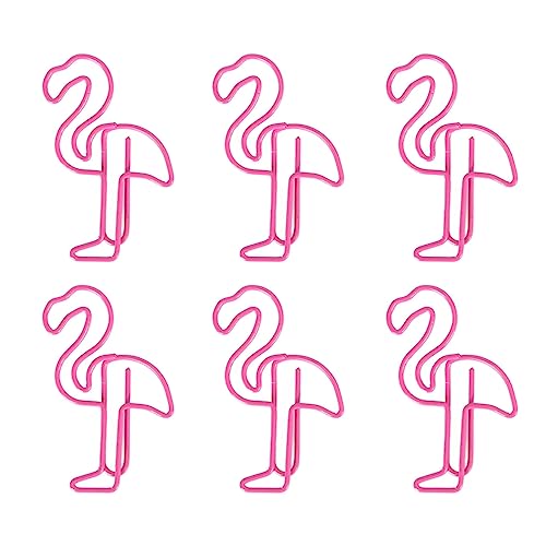 100 Stück Rutschfeste Büroklammern Büroklammer, Niedliche Büroklammern in Flamingo Form Rosa Büroklammern Mit Flamingo Design, Ideal Für Papierdokumente von Restokki