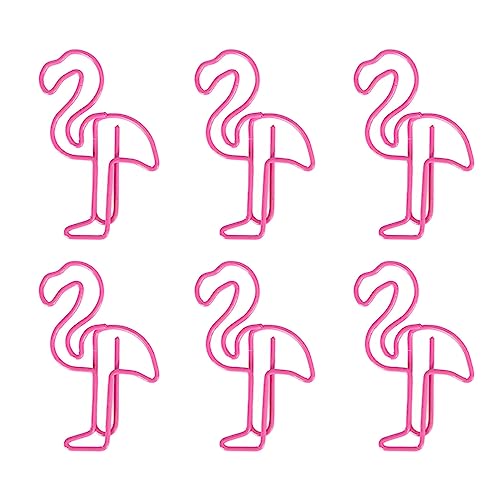 Restokki 100 Stück Rutschfeste Büroklammern Büroklammer, Niedliche Büroklammern in Flamingo Form Rosa Büroklammern Mit Flamingo Design, Ideal Für Papierdokumente von Restokki