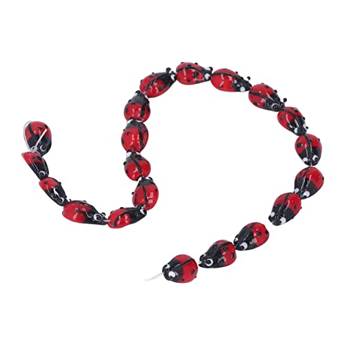 20 Stück Marienkäfer-Perlen, schwarz-rotes Glas, glänzend, bequem, DIY-Herstellung, haltbarer Schmuck, Abstandsperlen zum Basteln von Restokki