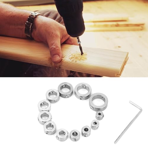 Depth Stop Collar Set, 12pcs Stainless Steel Drilling Limit Rings for Drilling von Restokki