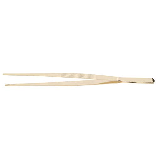 Kochpinzette, Edelstahl-Küchenpinzette, Lebensmittelpinzette, Lebensmittelclip Mit Gezackter Spitze, Kulinarische Pinzette Zum Kochen, Backen, Kuchendekoration(Gold) von Restokki