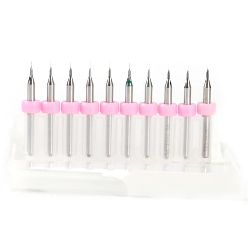 Restokki 10pcs PCB Print Circuit Board Carbid Micro Drill Bits Tool Set einfach zu ändern Modell Engineering (0.1mm) von Restokki