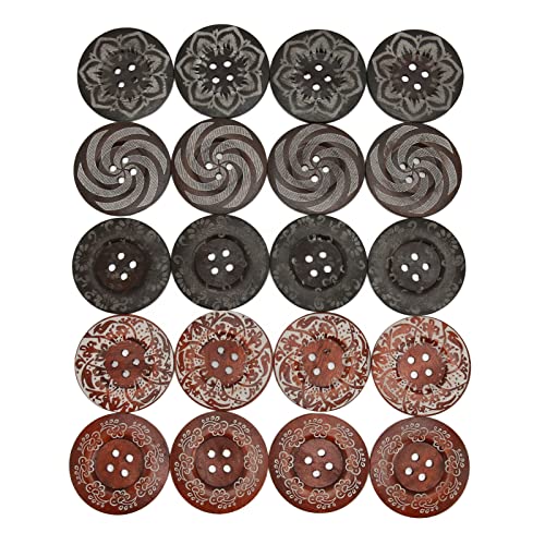 Restokki 4 Holes Wooden Buttons Beautiful Textured Patterns DIY Sewing Clothing 20 Pcs Restokki 4 Holes Wooden Buttons Beautiful Textured Patterns DIY Sewing Clothing 20 Pcs von Restokki