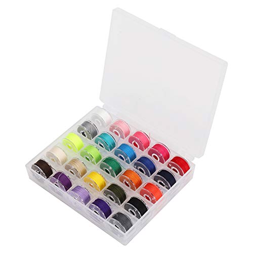 Restokki Colorful Sewing Threads Plastic Sewing Machine Bobbins Home Handwork Embroidery (25-grid color box) von Restokki