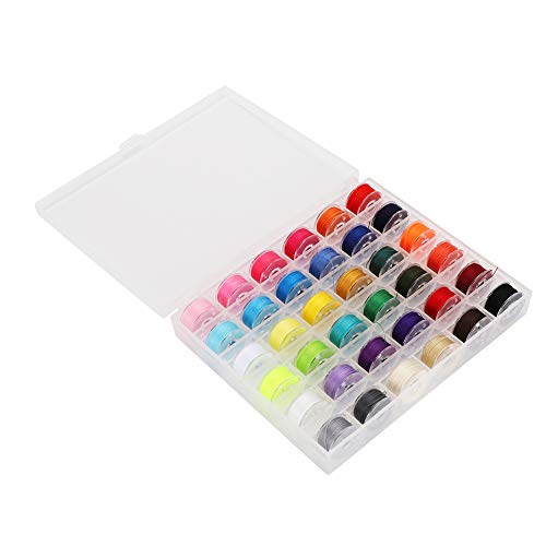 Restokki Colorful Sewing Threads Plastic Sewing Machine Bobbins Home Handwork Embroidery (36-grid color box) von Restokki