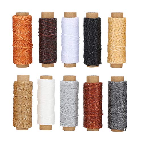 Restokki Handstichgarn-Nähset, Heimwerkerbedarf, Lederhandwerk, 10 Stück, 150D, 10 Farben von Restokki