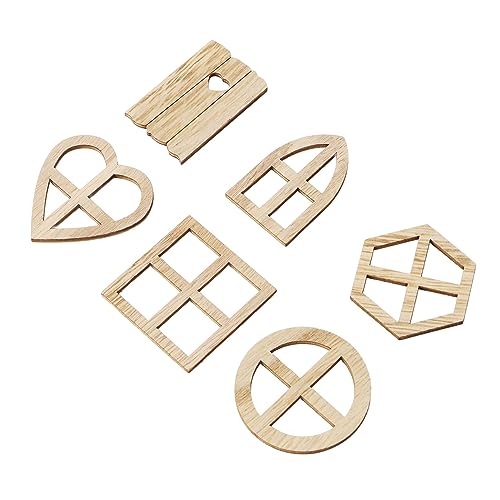 Restokki Holzfensterausschnitte, Mehrzweck -DIY -Holzscheiben Kinder Crafts Home Decor 100pcs von Restokki