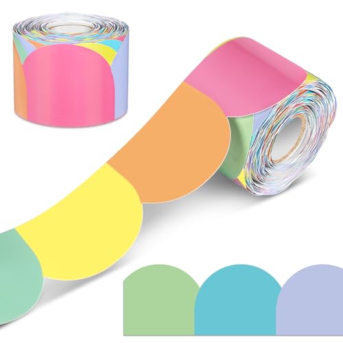 Resurhang 20 m gewellte Pinnwand-Bordüre, dekorative gewellte Bordüre, gerollte Klassenzimmer-Bordüre für Pinnwand, Schule, Büro, Party, Wanddekorationen (Dreamy Brights) von Resurhang